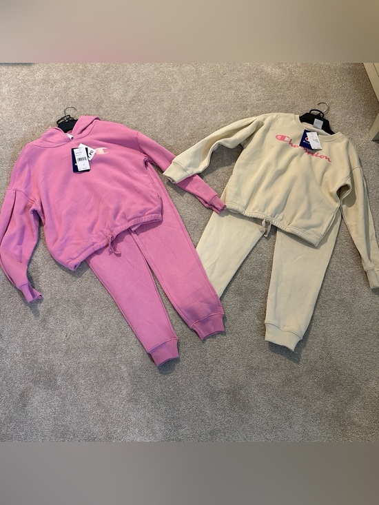 Champion Other - NWT Bundle Champion Girls Pink and Cream Fleece Jogger Sets Size 10